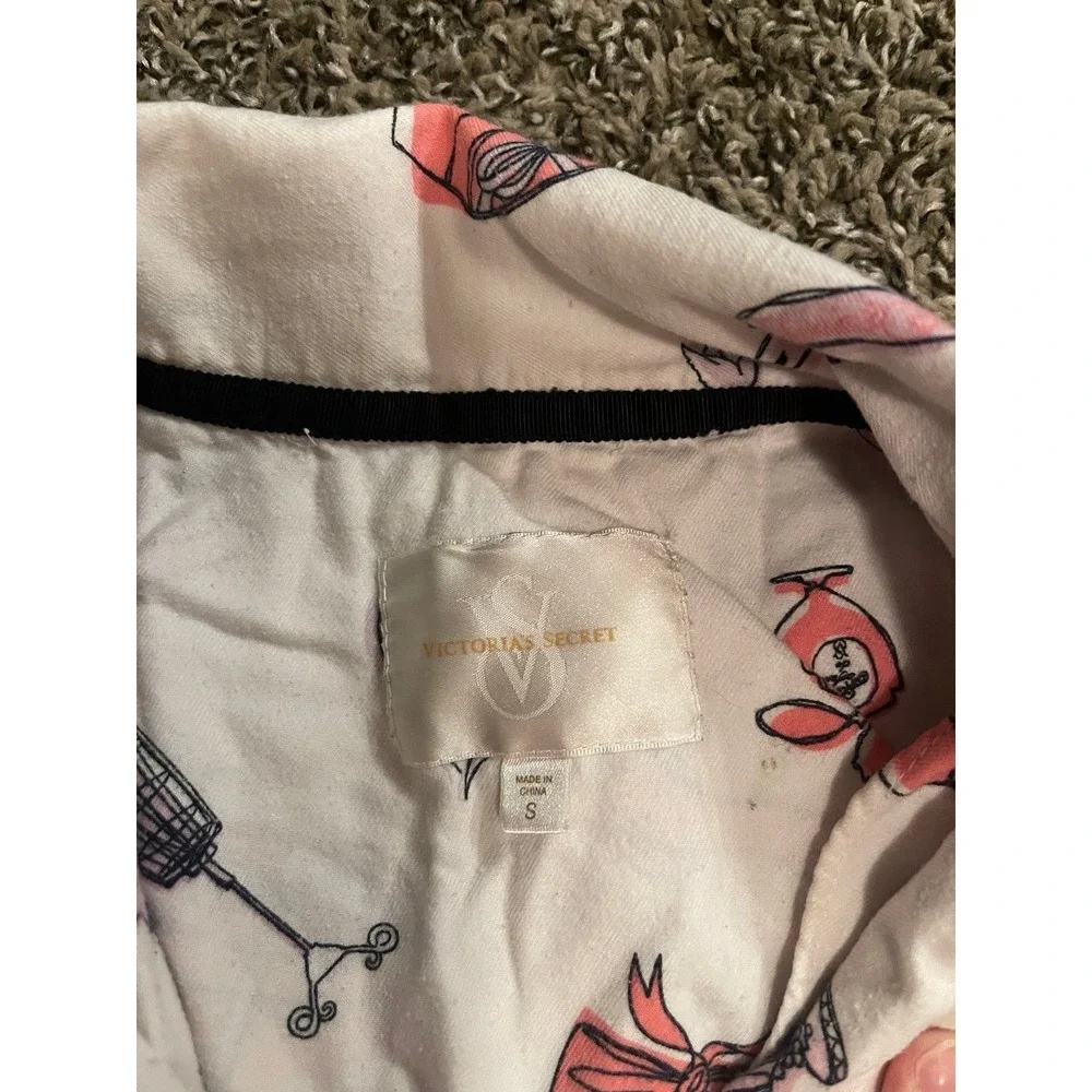 Victorias Secret Girly Glam Fashion Paris Pajama Flannel Top Loungewear Sleepwea